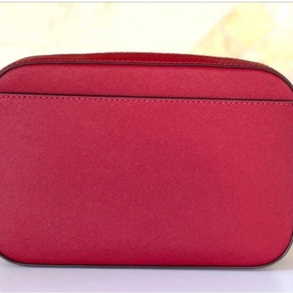 Michael Kors Red Crossbody Bag with Gold Chain Accent